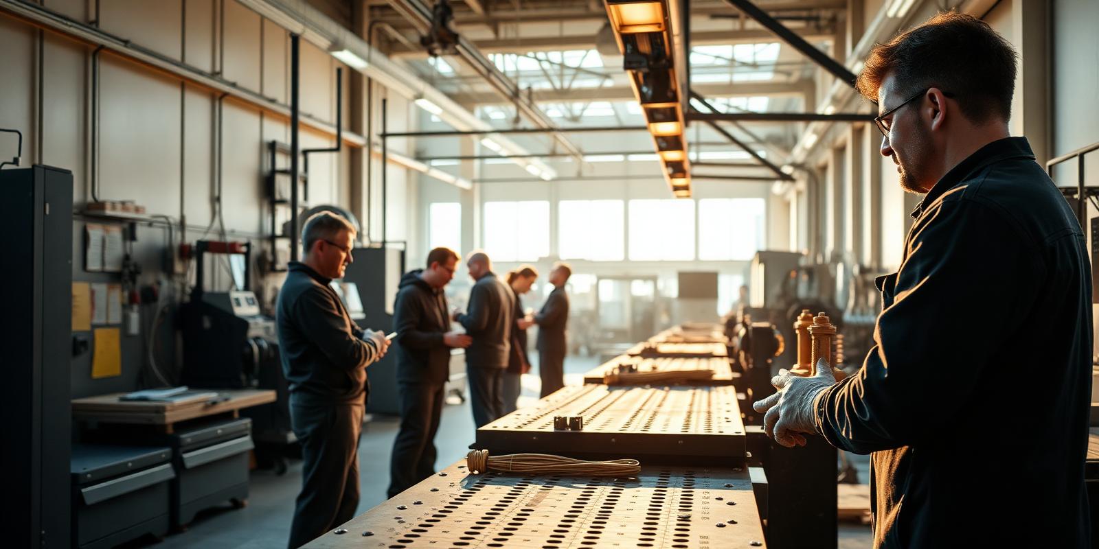 Vakmensen aan het werk in een technische werkplaats